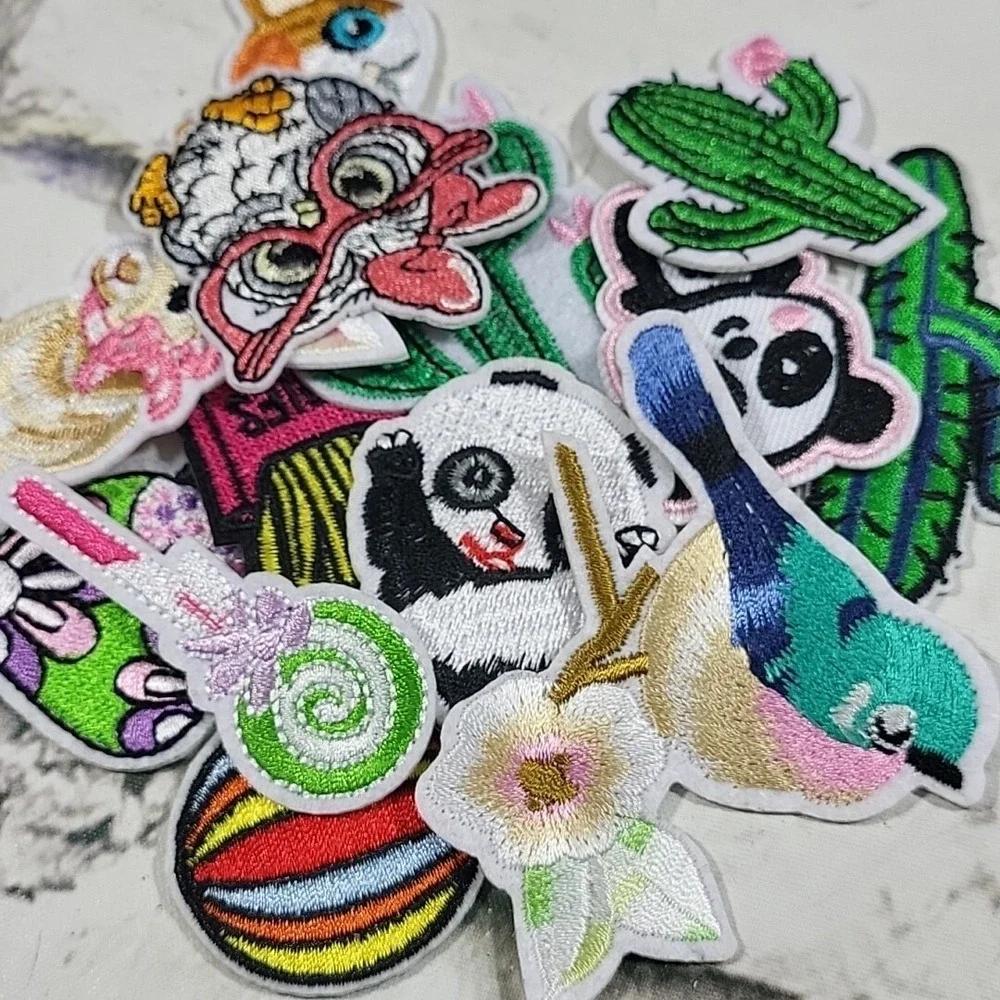 Iron-On‎ Patches Sewing Craft Embellishment Lot Cute Critters Cactus Pandas